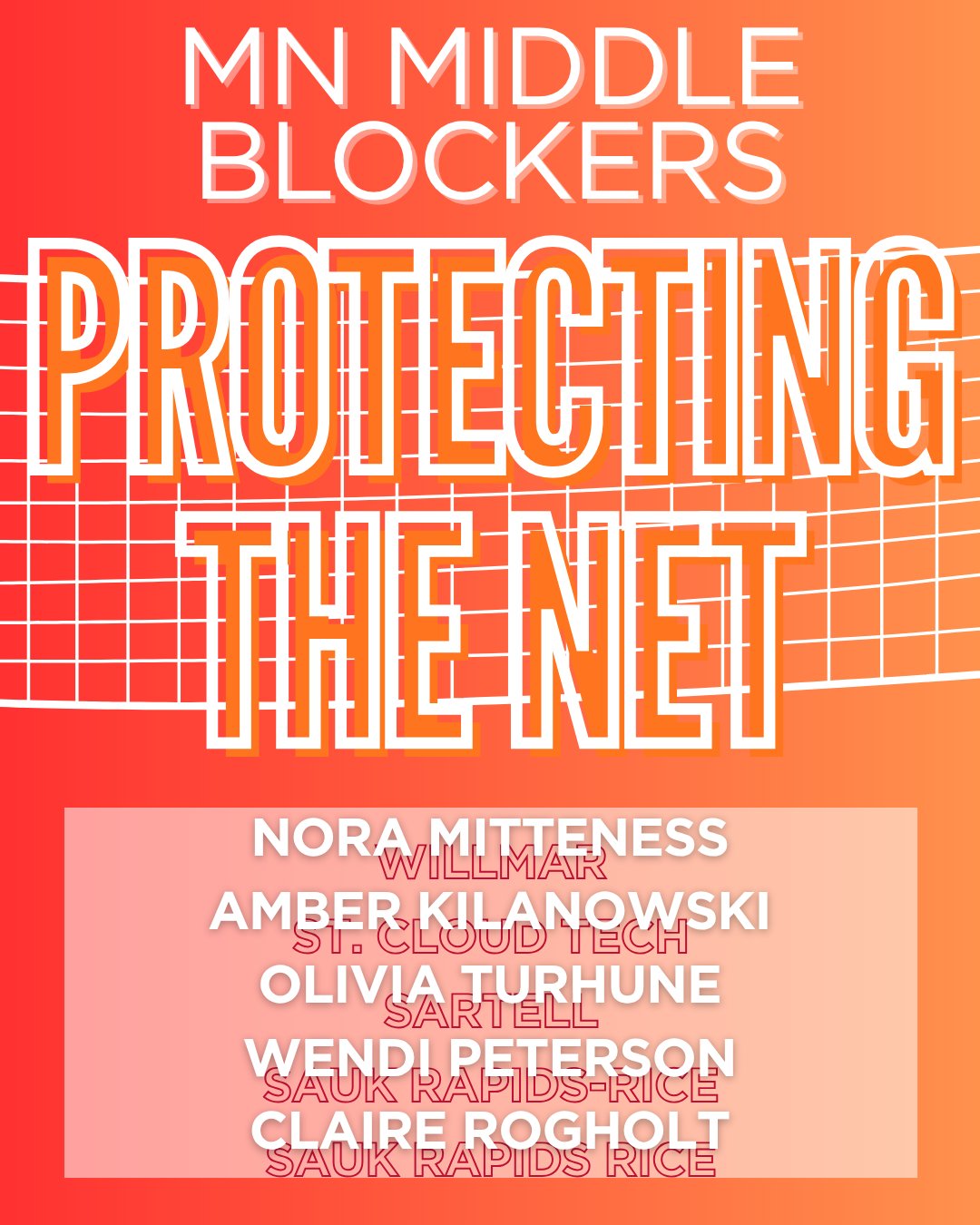 PrepDigMN's tweet card. Middle blockers have the intense job of protecting the net. They need to be swift when moving to block, and quick to close at the pins. They need to have create endurance to run fast routes with...