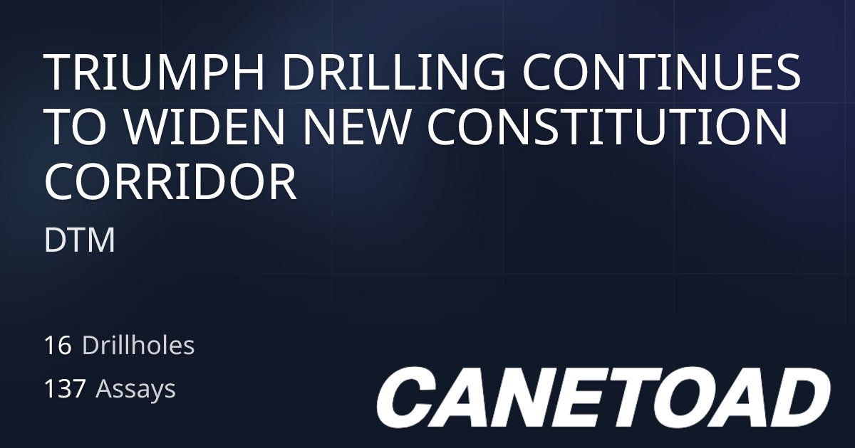TerryCanetoad's tweet card. Drilling report from DTM published on 2025-11-20.