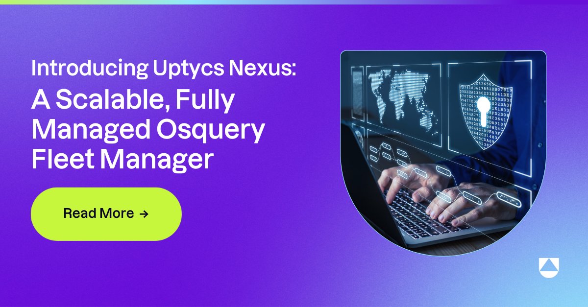 uptycs's tweet card. Uptycs Nexus is a simple, scalable osquery fleet manager offering centralized control, real-time visibility, and affordable deployment at scale.
