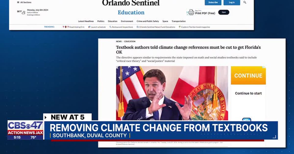flascience's tweet card. A Florida State Representative is demanding answers after the Orlando Sentinel reported the Florida Department of Education required some authors to remove or edit references to climate change in...