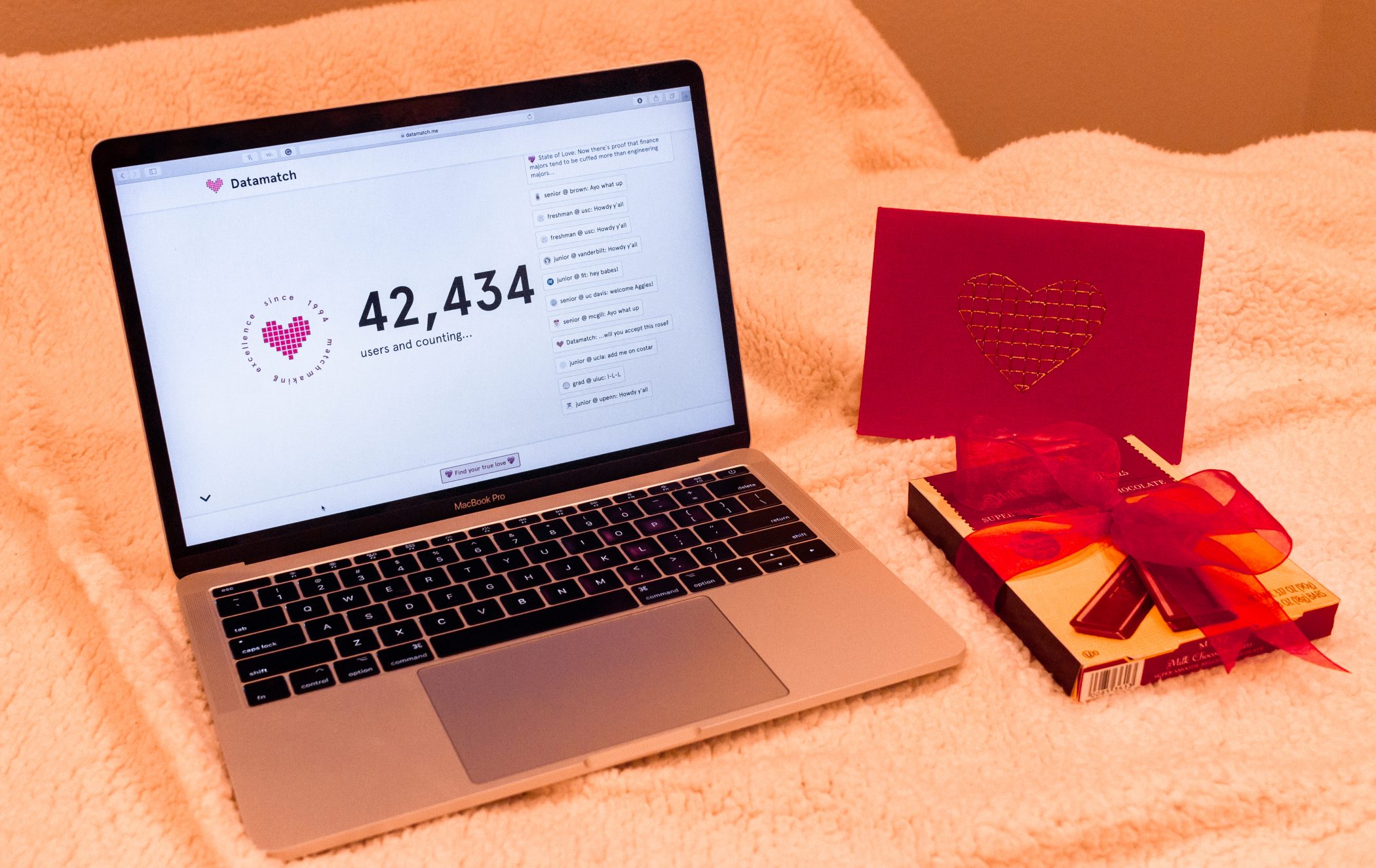 TSLnews's tweet card. With Valentine’s Day now virtual, more students turned to the online college dating site Datamatch to fill their hearts and DMs.