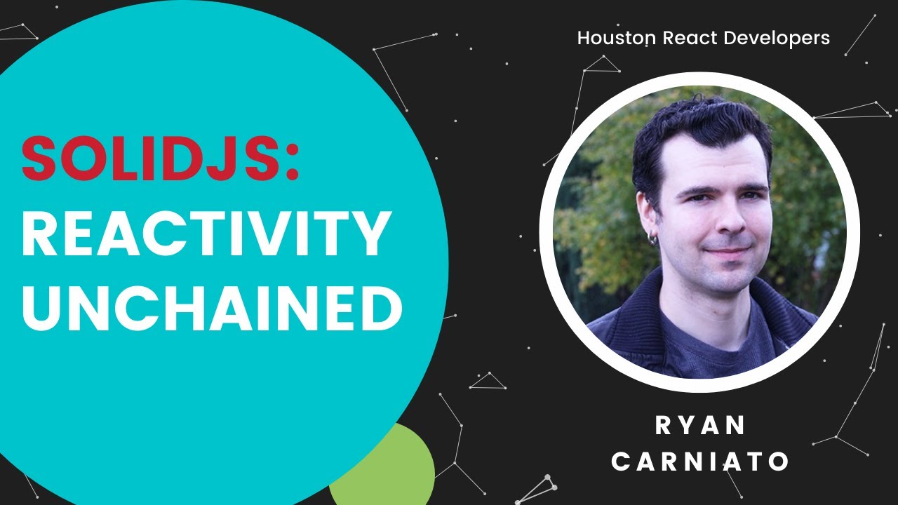 reacthtx's tweet card. SolidJS: Reactivity Unchained • Ryan Carniato