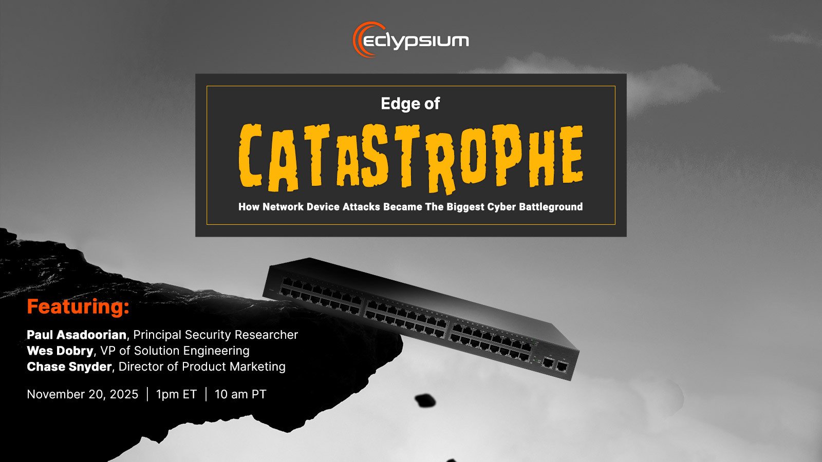 eclypsium's tweet card. Edge of Catastophe