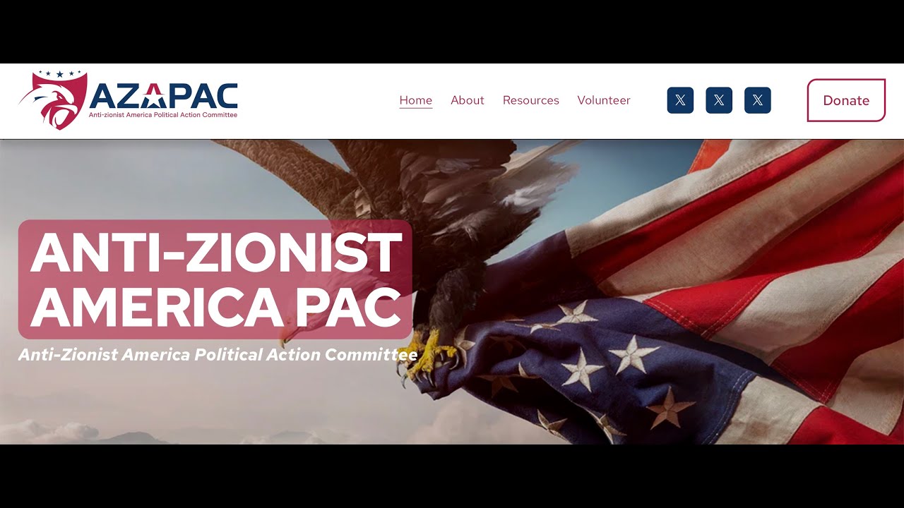 AntiZioAmPAC's tweet card. Introducing #AZAPAC, the Anti-zionist America Political Action...