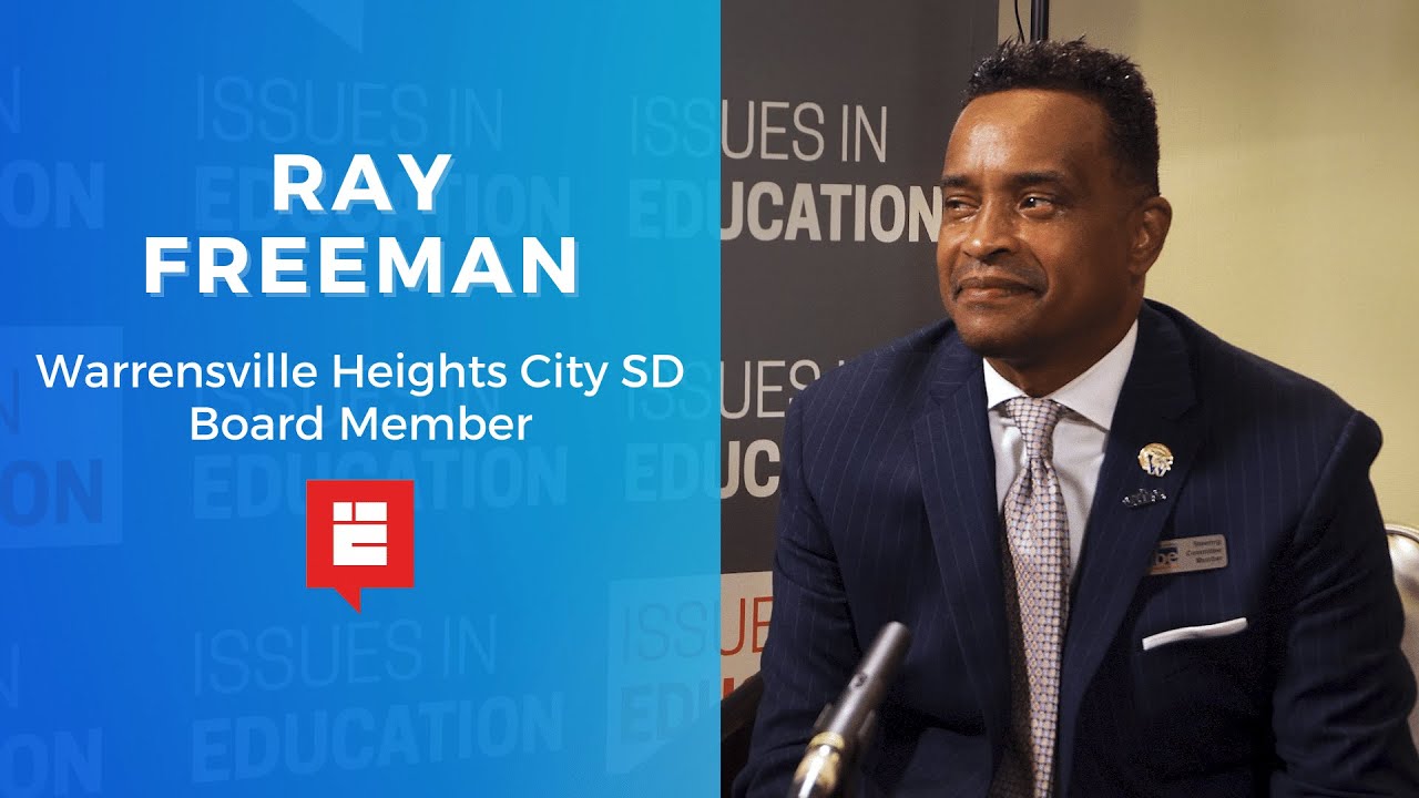 IssuesInEdu's tweet card. Ray Freeman | Warrensville Heights City SD Board Member
