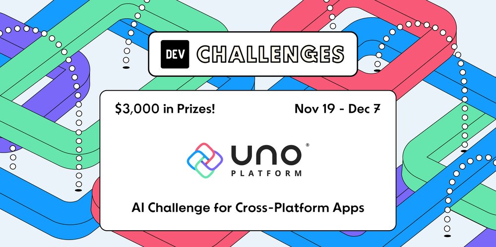 ThePracticalDev's tweet card. We're excited to announce our newest challenge with Uno Platform! Running through December 7, the...