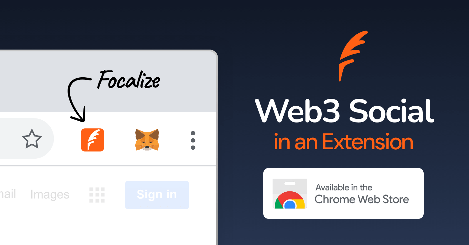 FocalizeExt's tweet card. Focalize is a full social app built on Lens, running in a browser extension.