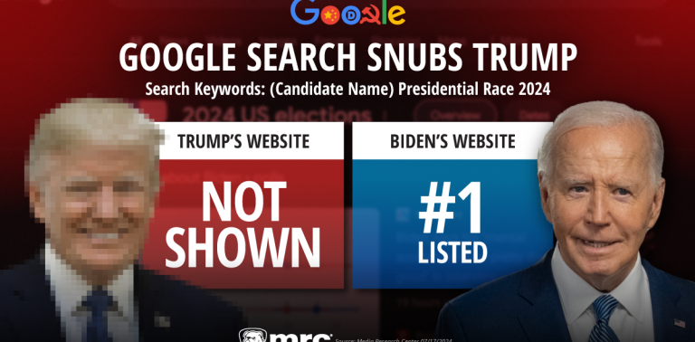 theMRC's tweet card. During the Republican National Convention, researchers from MRC Free Speech America found that Google has been burying former President Donald Trump's campaign website in its search results while...