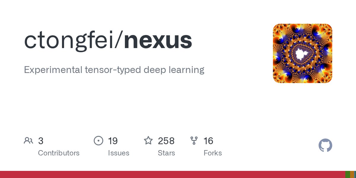 semanticbeeng's tweet card. Experimental tensor-typed deep learning . Contribute to ctongfei/nexus development by creating an account on GitHub.