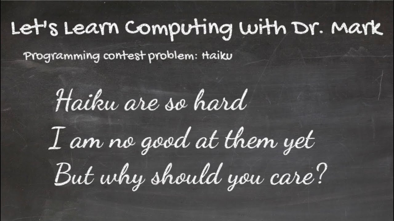 MarkMeysenburg's tweet card. Let's Learn Computing with Dr. Mark: Haiku