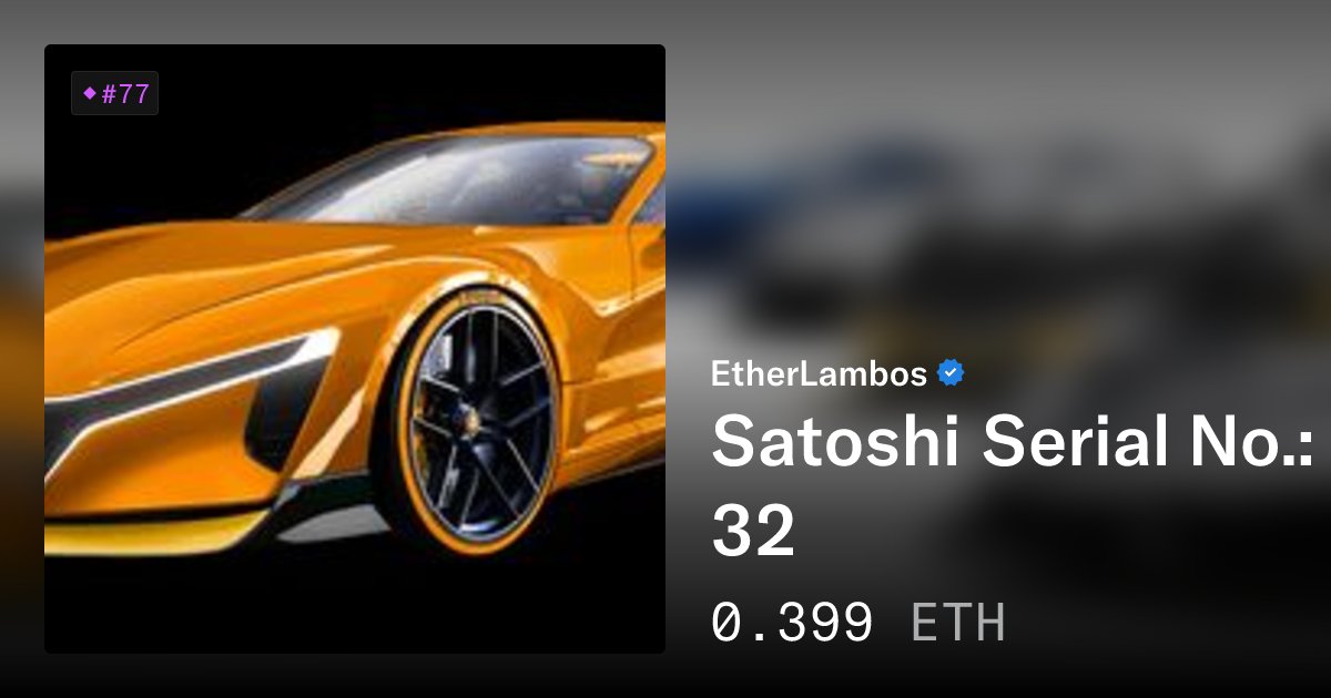 etherlambot's tweet card. Check out your [garage](https://www.etherlambos.io) to tune your EtherLambo to perfection. [Satoshi](https://bit.ly/3pFzw8K) I [Vitalik](https://bit.ly/3y6UnWp) I [T-Rex](https://bit.ly/3lJXAq3) I...