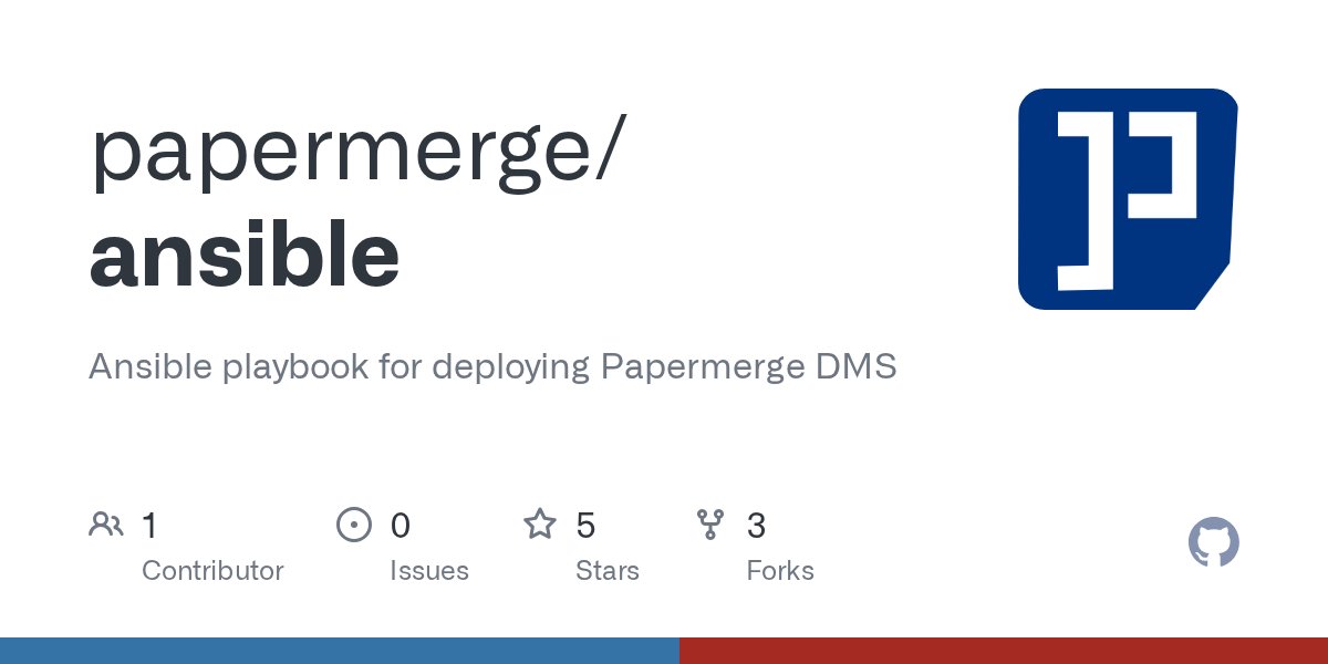 papermerge's tweet card. Ansible playbook for deploying Papermerge DMS. Contribute to papermerge/ansible development by creating an account on GitHub.