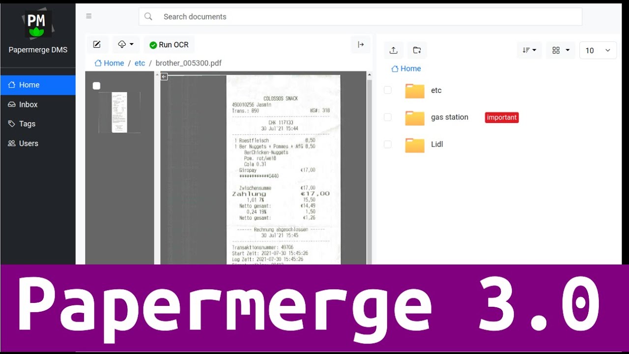 papermerge's tweet card. Document Management with OCR - Papermerge 3