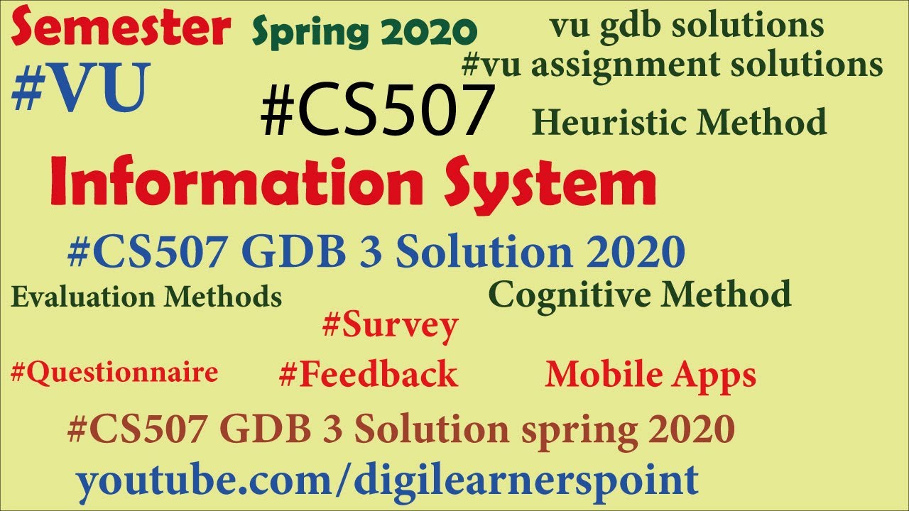Muhamma78556317's tweet card. CS507 GDB 3 solution 2020-Spring Semester-VU-Information System