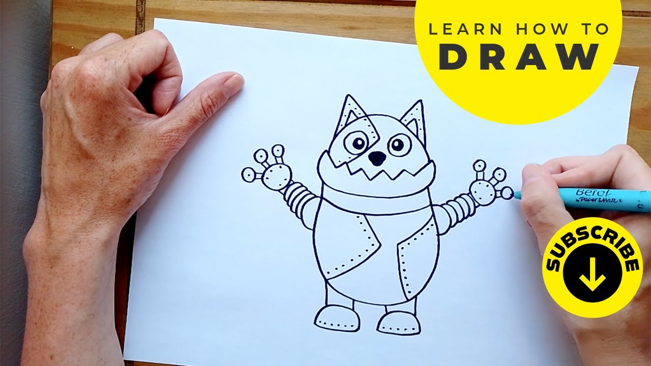 CuthbertScatCat's tweet card. How to draw a Robot Cat 🤖 😺