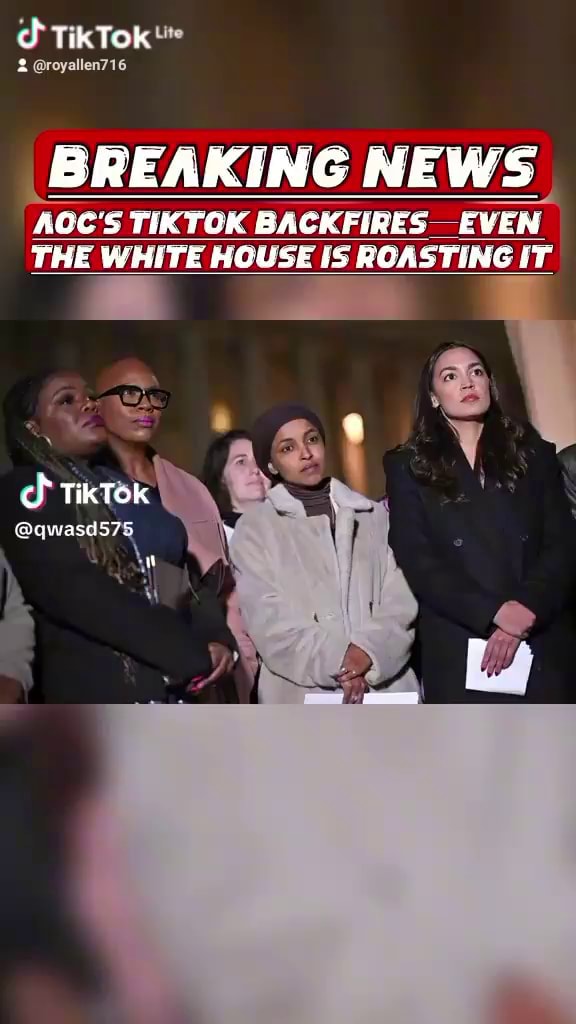 rob3ddesigner's tweet card. @royallen716 BREAKING NEWS AOC'S TIKTOK BACKFIRES EVEN THE WHITE...