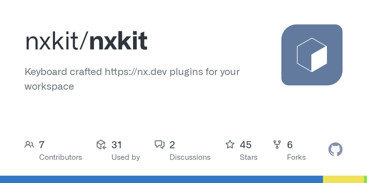 sebastiandg7's tweet card. Keyboard crafted https://nx.dev plugins for your workspace - nxkit/nxkit