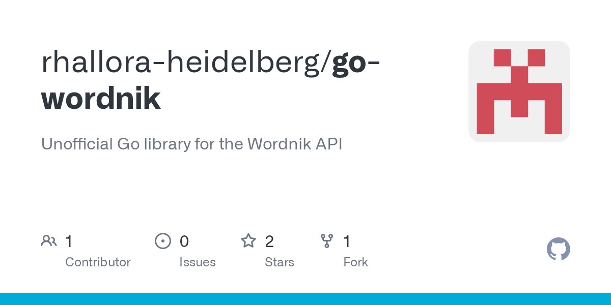 WordnikAPI's tweet card. Unofficial Go library for the Wordnik API. Contribute to rhallora-heidelberg/go-wordnik development by creating an account on GitHub.