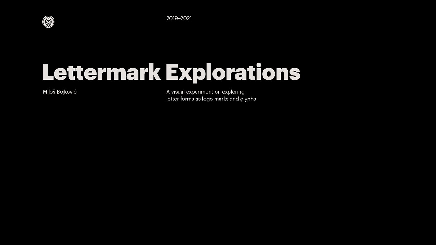 Stuart_Docherty's tweet card. Explorations of letters from A to Z in the form of logos and glyphs.