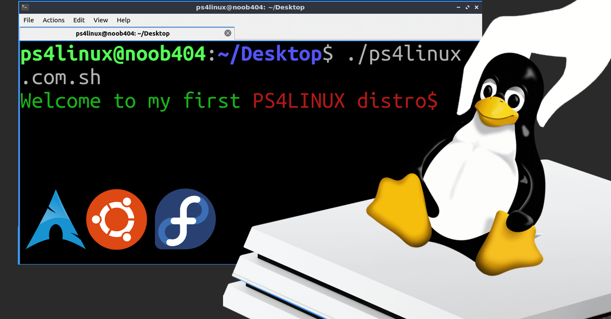 Noob404yt's tweet card. Start building Fedora, Ubuntu and Arch Linux distros for PS4 with our extremely detailed guide to make your own Linux distros.