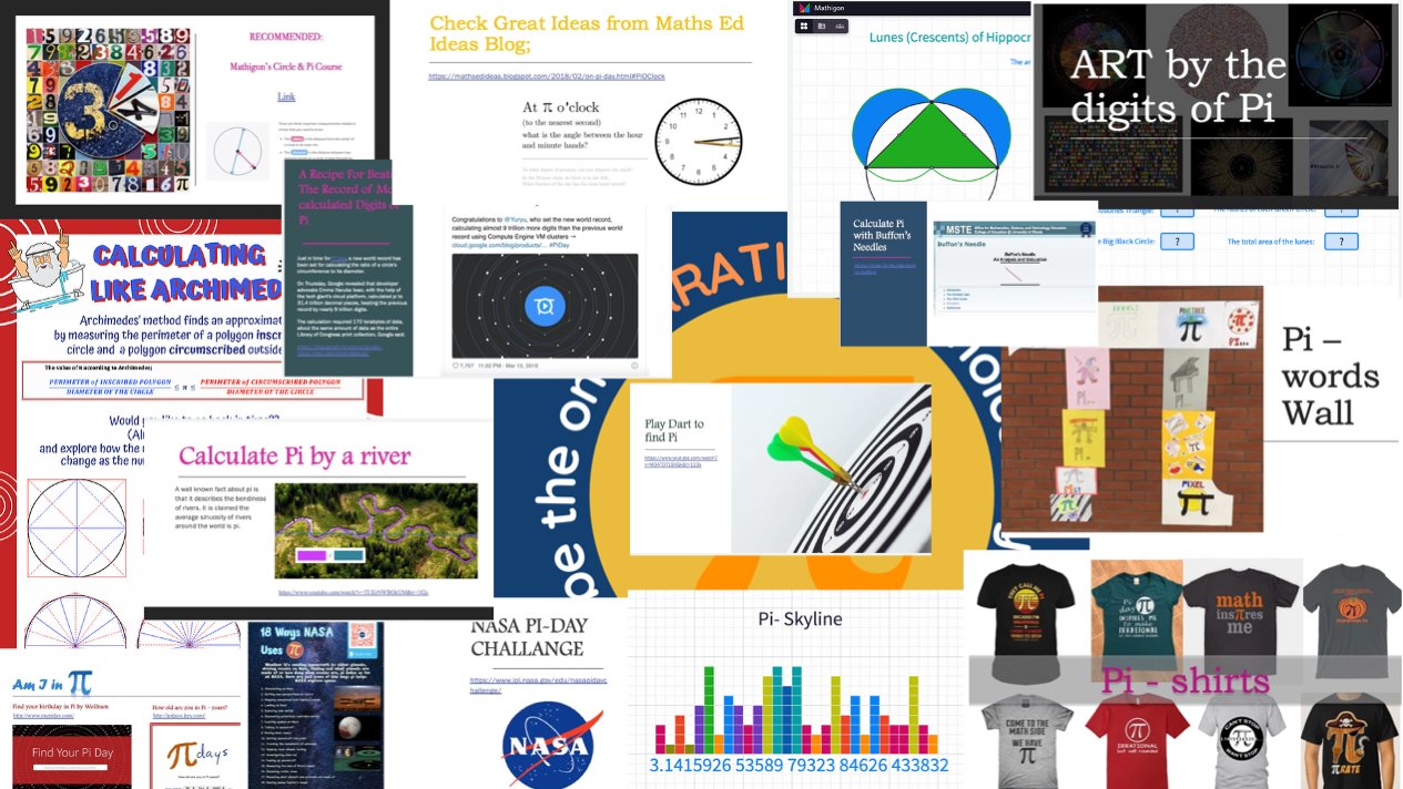 FunMathFan1's tweet card. An extended list of Pi-Day Activities