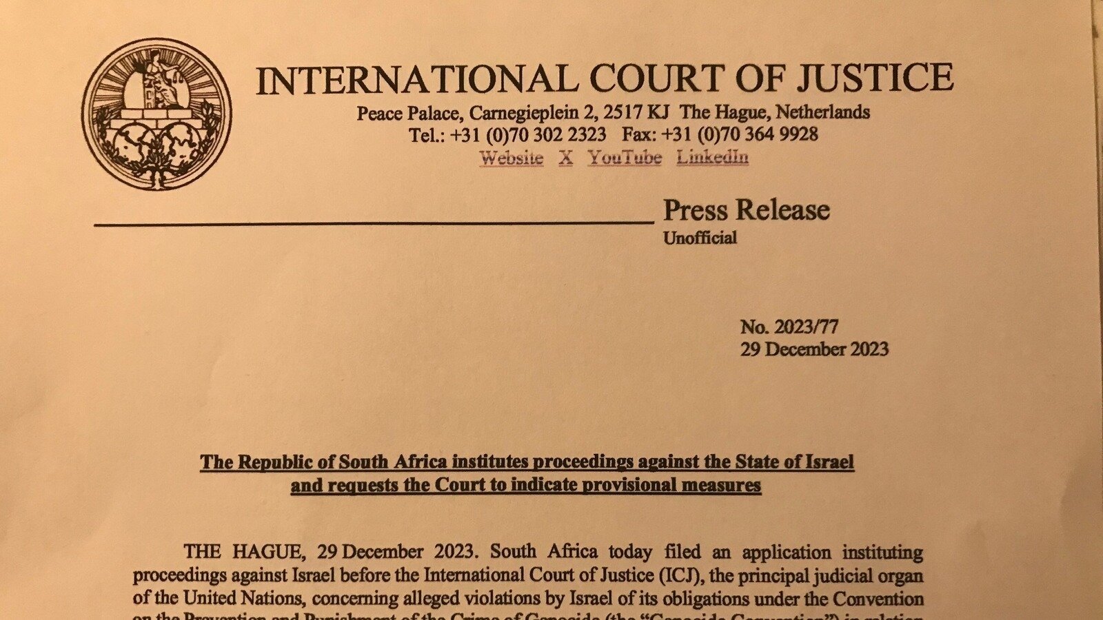 excelgraniteuk's tweet card. Support South Africa’s case against Israel at the ICJ