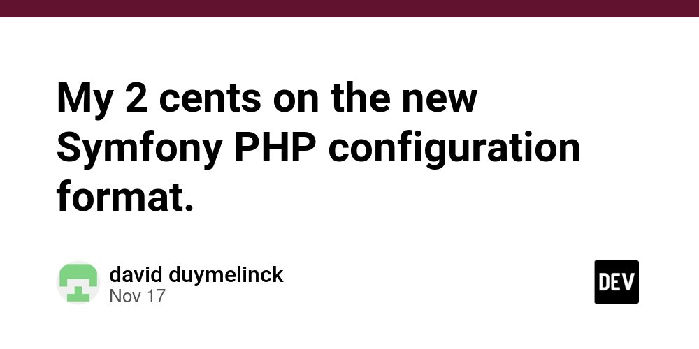 PHPTrendss's tweet card. I just saw the post about the new PHP configuration format and it felt like going back in time. Based purely on syntax you can't deny it is very close to the Symfony 5.2 code. The reason they give ...