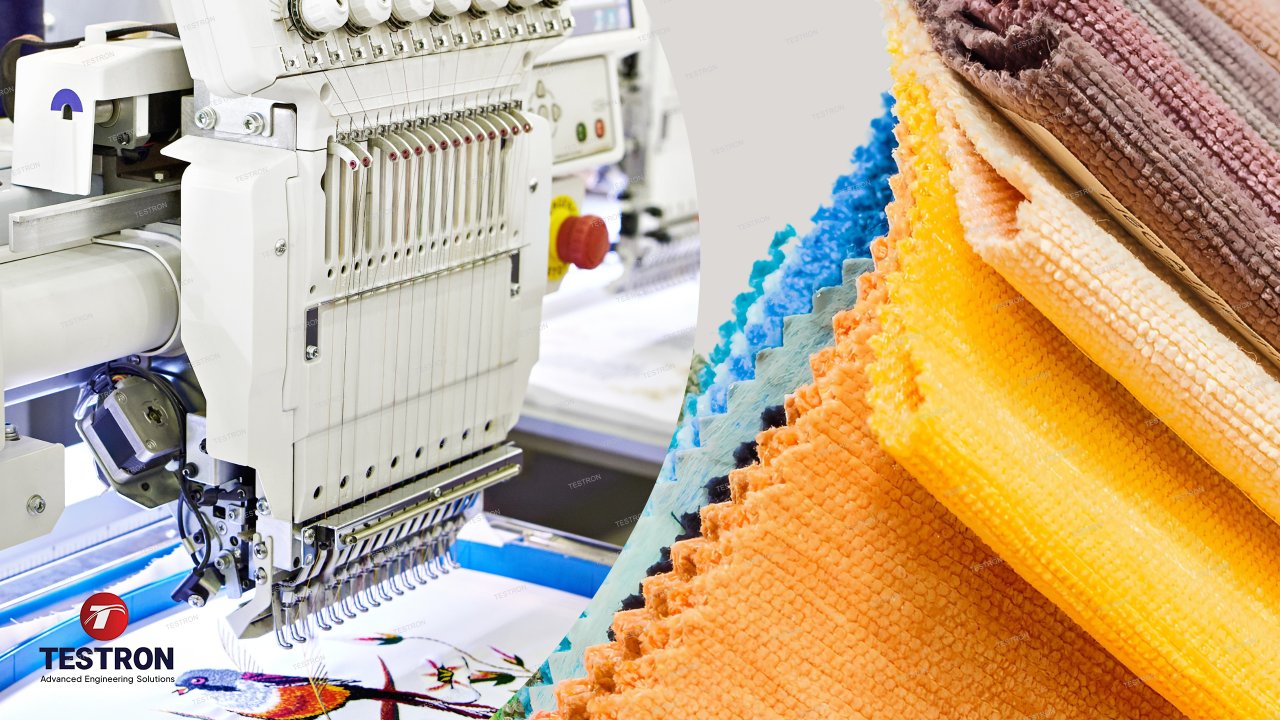 Testrongroup's tweet card. Ensure fabric quality and compliance with advanced textile testing equipment from Testron Group. Reliable solutions for accurate results.