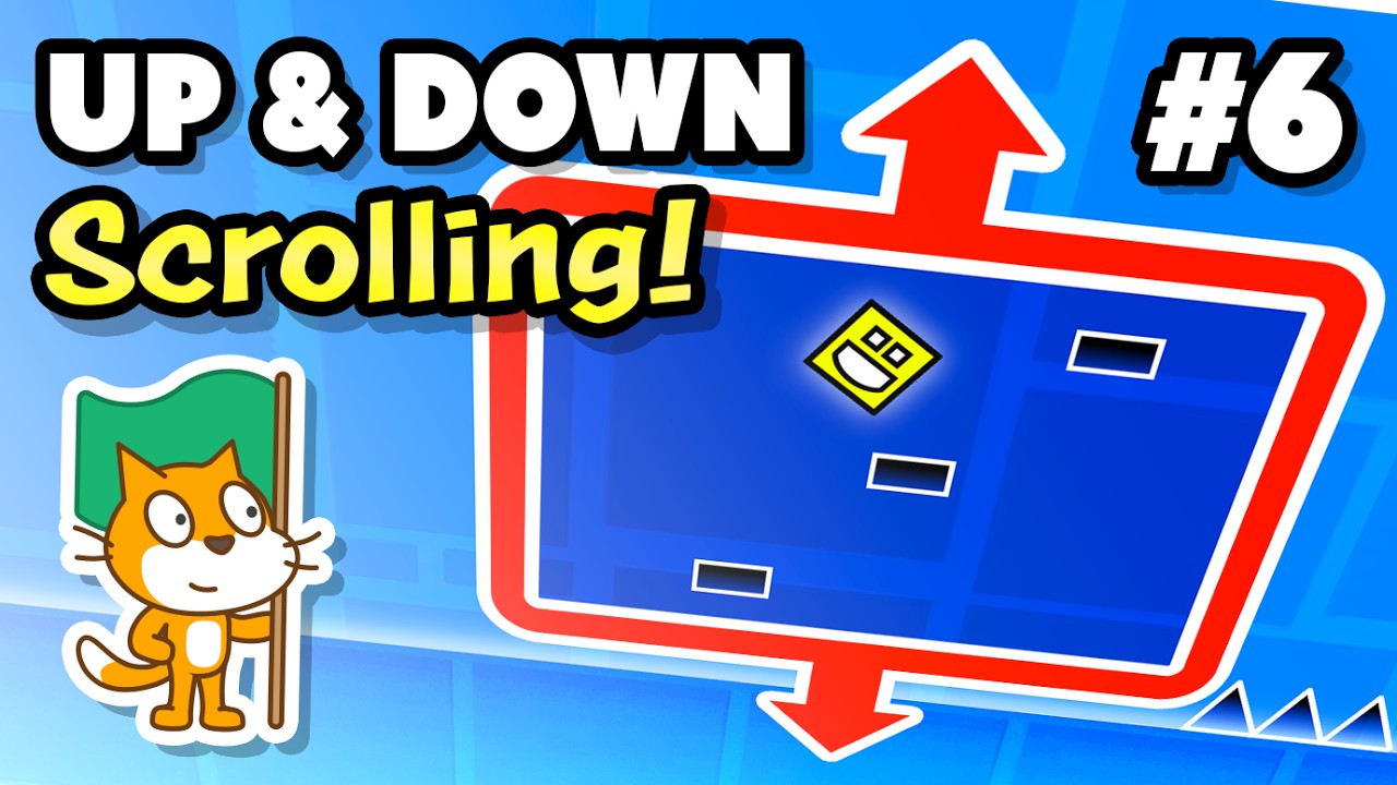 griffpatch's tweet card. Taking Geometry Dash to New Heights! - Scratch Tutorial #6