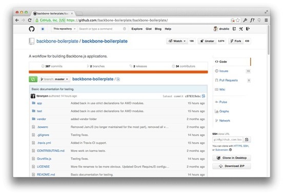 clientjs's tweet card. Projects with a lot of front-end related code require a well-crafted architecture in order to stay maintainable and easily extendable. With projects like HTML5 Boilerplate or Bootstrap there are...