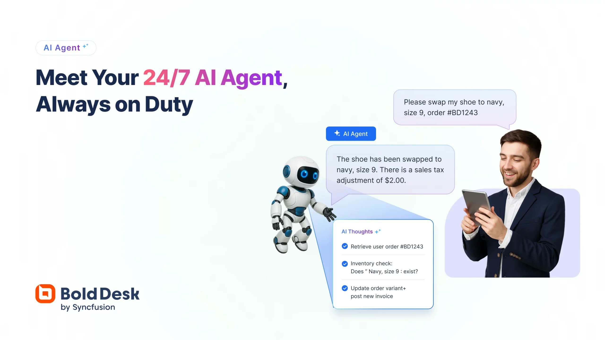 BoldDesk's tweet card. BoldDesk AI Agents for help desk automation deliver 24/7 CX support. Automate FAQs, trigger API actions, and streamline complex customer interactions.