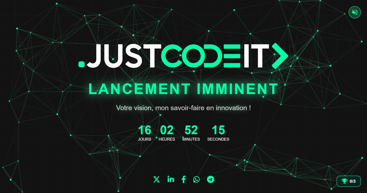 justcodeitfr's tweet card. .justcodeit> votre partenaire en innovation et consulting informatique. Développement web, applications mobiles, design UI/UX et solutions backend. Lancement imminent de notre nouveau site.