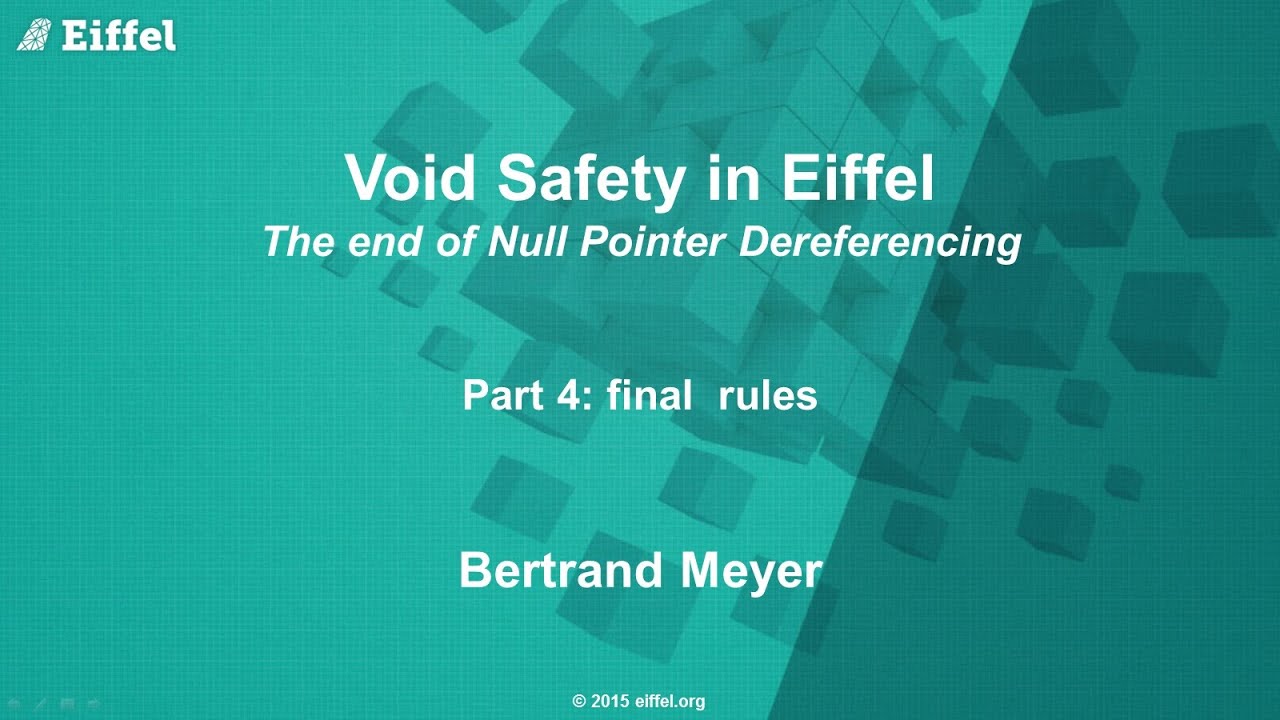 eiffel_software's tweet card. Void Safety in Eiffel, part 4: Final Rules