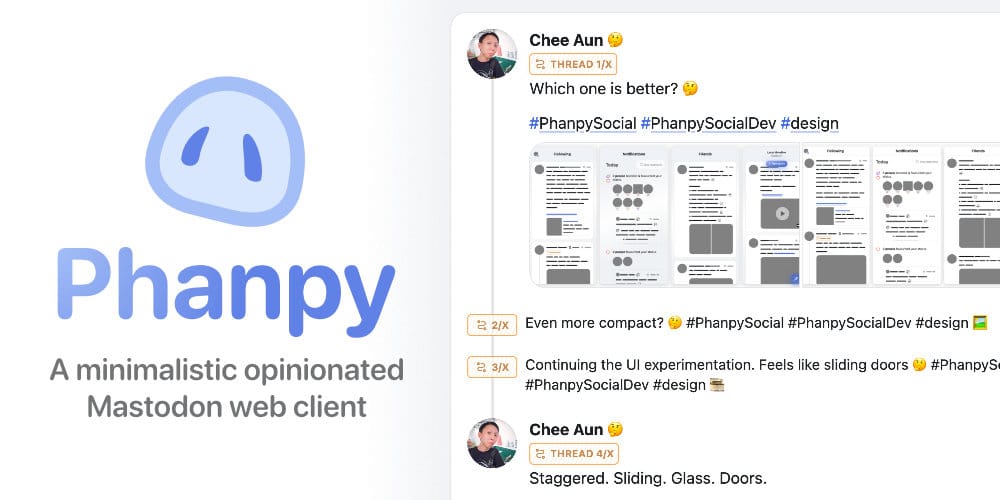 BlablaLinux's tweet card. Minimalistic opinionated Mastodon web client