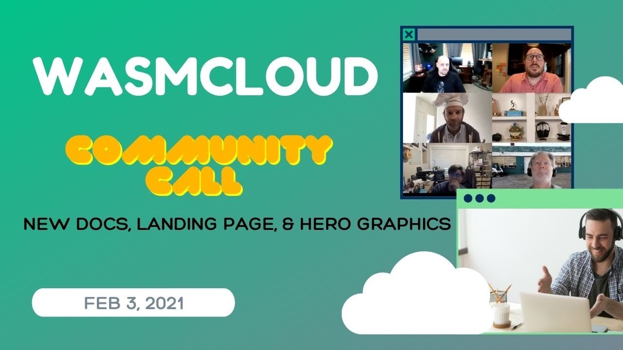 wascc_runtime's tweet card. wasmCloud: New Docs, Landing Page, & Hero Graphics - 2/3/21 Community...