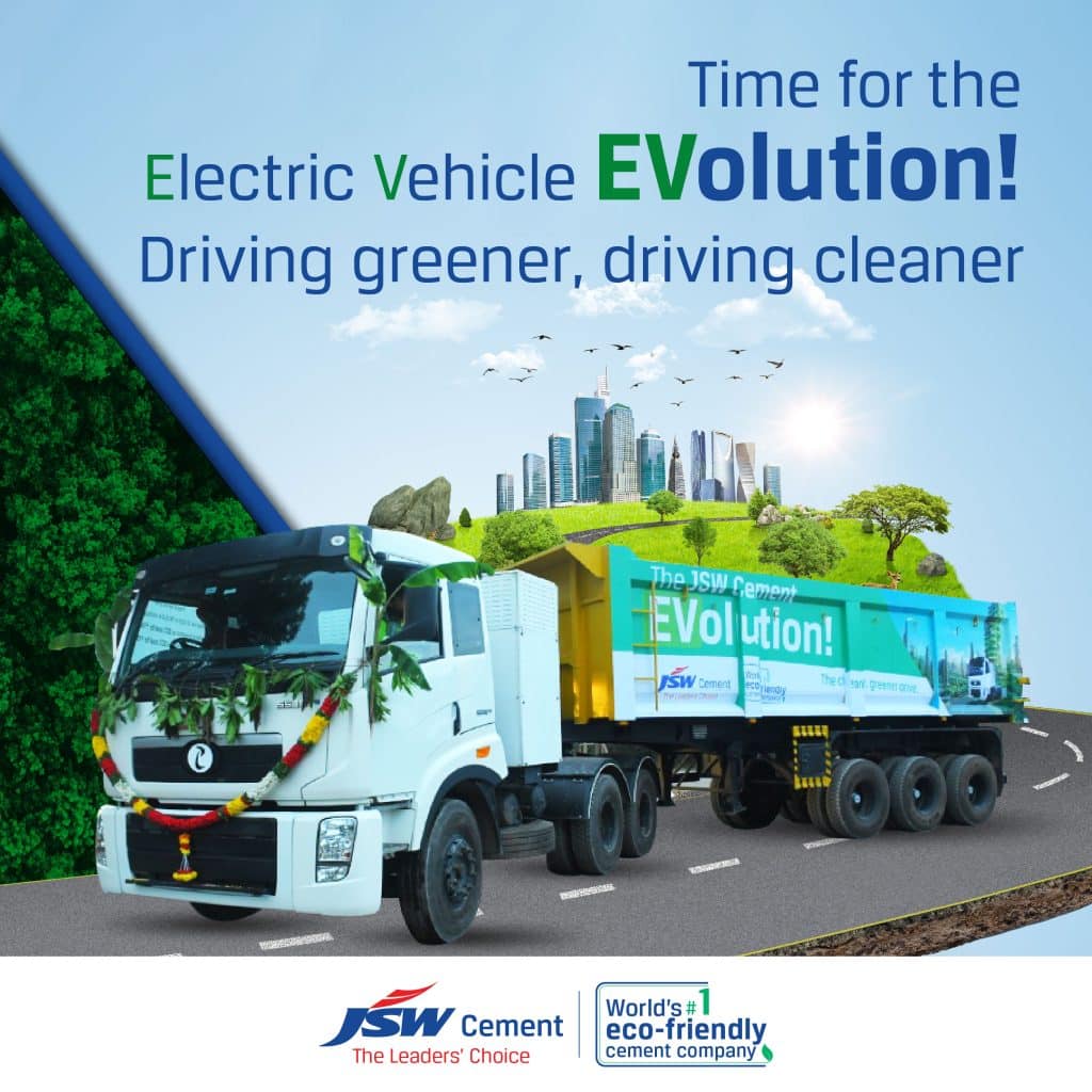 yrs_dinesh's tweet card. JSW Cement has commenced a pilot of Electric Vehicles (EV trucks) trials as part of its plan to significantly reduce carbon footprint in logistics operations. The company plans to achieve this by...