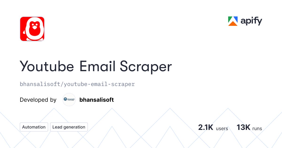 BhansaliSoftwa1's tweet card. Youtube Email Scraper- Scrap Emails from Youtube specific profile using google search engine