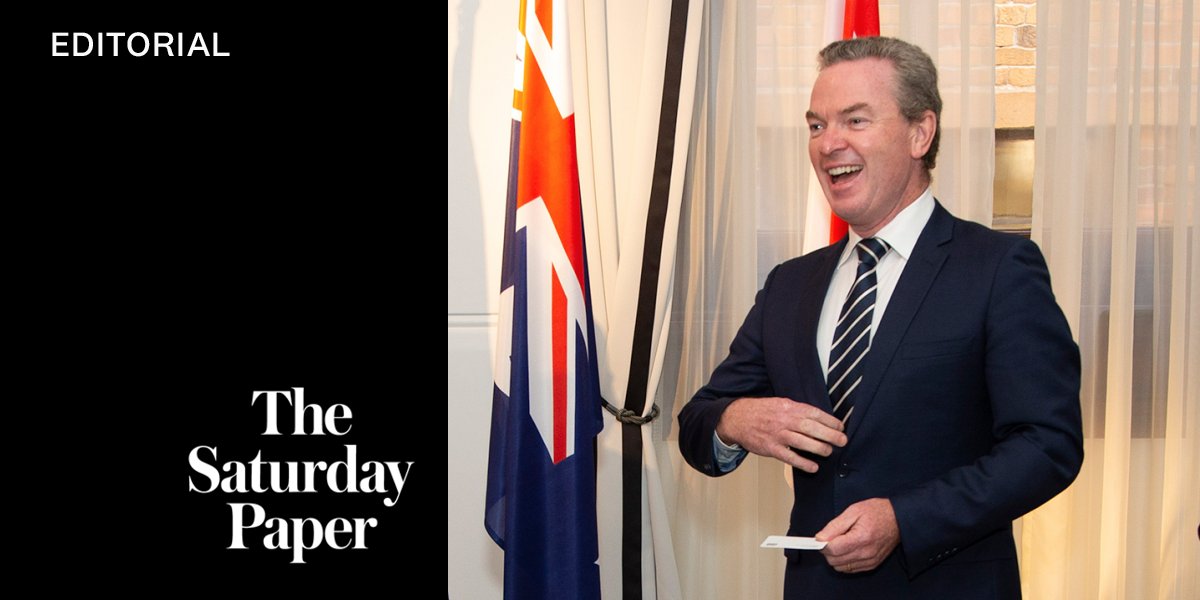 SatPaper's tweet card. Christopher Pyne was still a cabinet minister when he met with EY to discuss taking a job with the consultancy. There was no confusion about the purpose of the meeting.