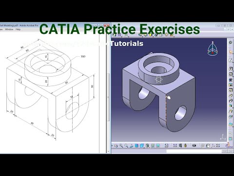CATIATutorial's tweet card. CATIA Training Course Exercises for Beginners - 4 | CATIA V5 Part...