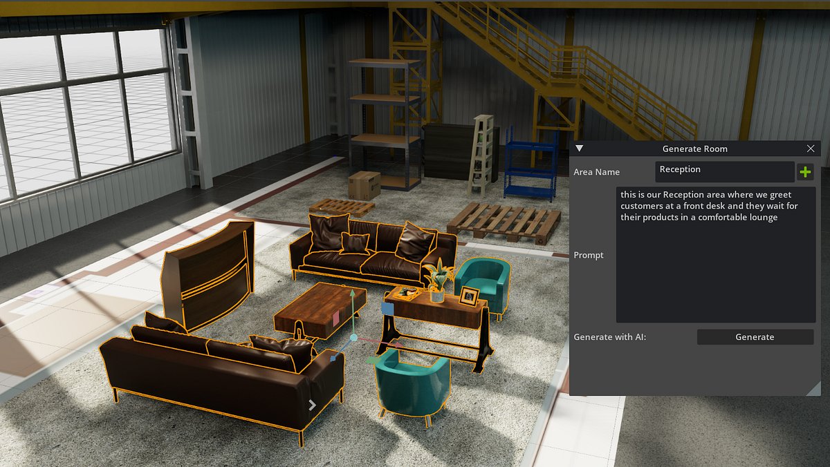 SebasScript's tweet card. Developing custom AI tools for 3D workflows is easy in NVIDIA Omniverse