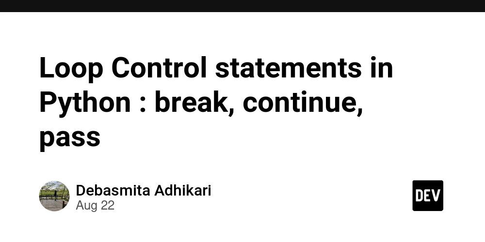 prod42net's tweet card. In Python, we have 3 loop control statements : break, continue and pass. break When the...