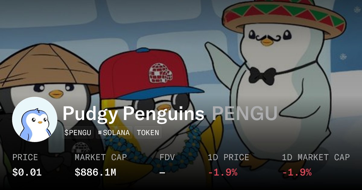ecstaticdoteth's tweet card. View Pudgy Penguins (PENGU) on Solana. See token data, market activity, contract details, and analytics directly on OpenSea.