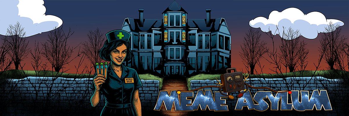 MemeAsylumX's tweet card. Step into Meme Asylum and burn ECT tokens to unlock meme tokens. Master the minting process, gain multiplier rewards, and reverse-burn ECT for bigger wins!