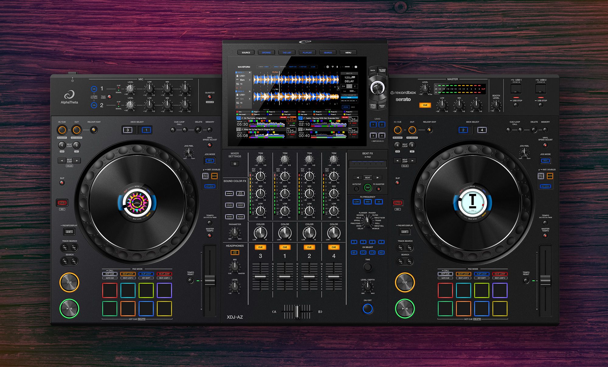 DJTechTools's tweet card. Alphatheta just announced their XDJ-AZ - it's an all-in-one standalone with four decks built into the unit. In this piece,