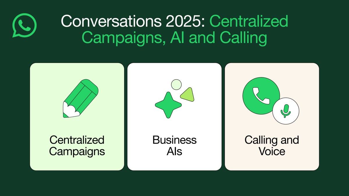 MetaNewsroom's tweet card. We’re introducing centralized marketing campaigns, expanded AI support and calling options for businesses using WhatsApp.  
