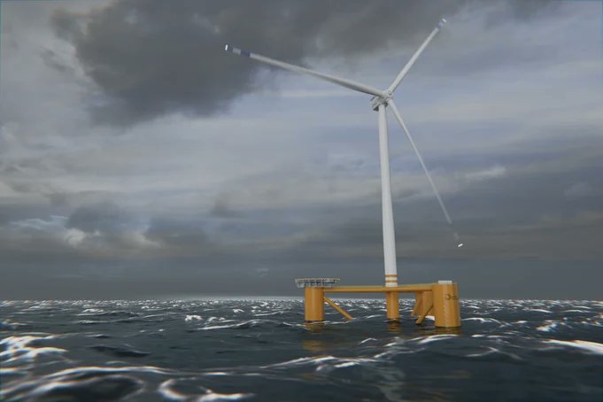 news_hmt70104's tweet card. Odfjell Oceanwind has received a DNV Basic Design Approval for the Deepsea Star floater, confirming compliance with DNV standards and its suitability for use with a 15 MW turbine.