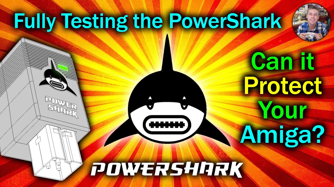 RobSmithDev's tweet card. Can the PowerShark Protect Your Amiga? Full Tested