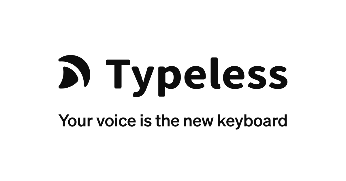expertwith_AI's tweet card. Typeless transforms your naturally spoken words into ready-to-send text in any application. No keyboard needed. 4x faster than typing.