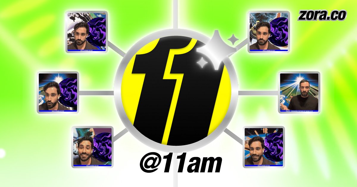 thelaziestcoder's tweet card. 11am is on Zora.