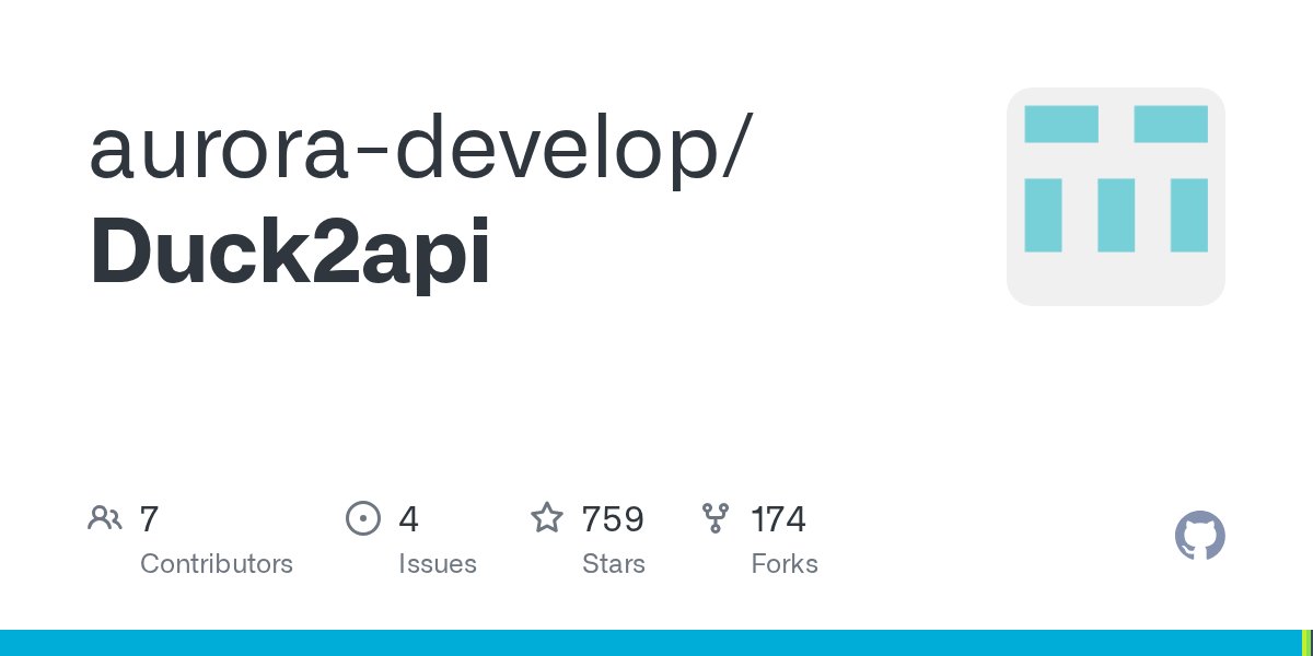 geekbb's tweet card. Contribute to aurora-develop/Duck2api development by creating an account on GitHub.